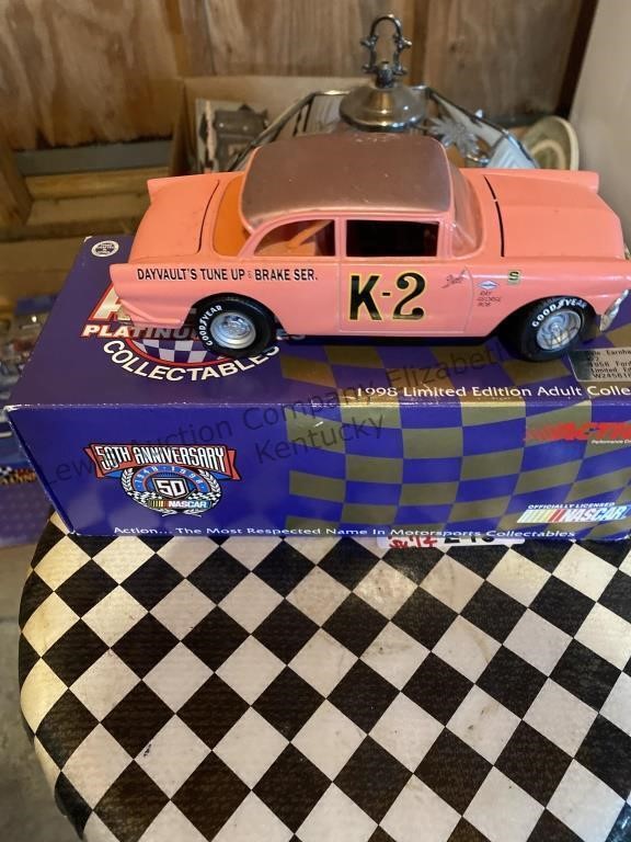 Box of die cast NASCAR stock cars in original