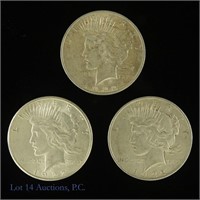 1922 P-D-S Silver Peace Dollars (3)