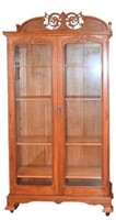 Antique Oak China / Display Cabinet