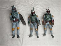 3 Star Wars 1990s Boba Fett action figures