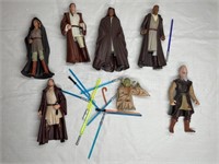 6 Star Wars 1990s Jedi master action figures