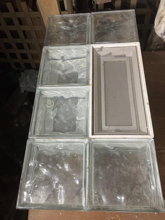 2 glass block windows 16” x 31” with vent