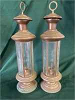 Copper Finished Candlestick Lanterns