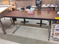 Adjustable height folding table 30-in by 72-in