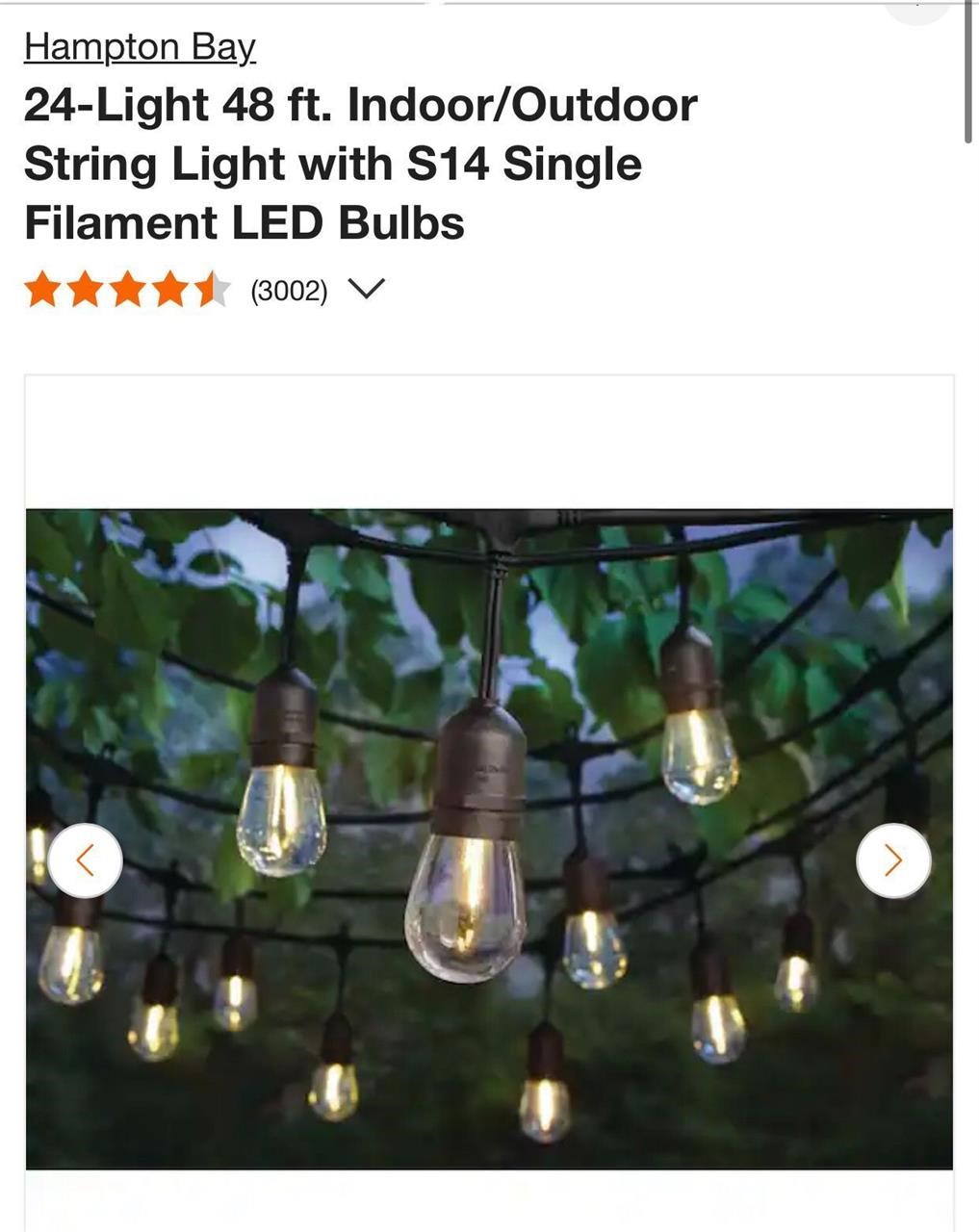 24-Light 48 ft. Indoor/Outdoor String Light