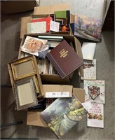 3 boxes cookbooks, Thomas Kincaid Books &more