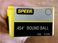 .454 ROUND BALL SPEER #5135 SEALED 100 BOX
