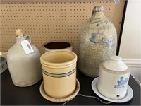 Assorted Stoneware & Flower Pots - 5 pcs