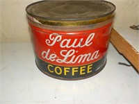 Advertising tin Paul DeLima Coffee 5"x3.5"