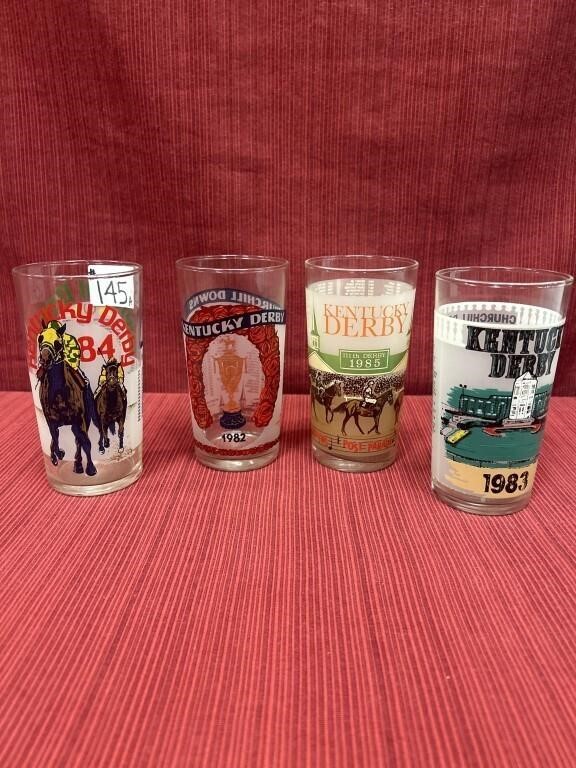 Four Official Kentucky Derby Mint Julep Glasses: