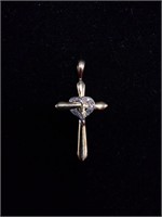 Sterling Silver & Gemstone Cross Pendant
