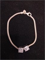 Sterling Silver Charm Bracelet w/ Sterling Charms