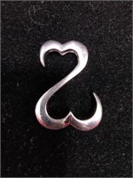 Sterling Silver Open Hearts Pendant