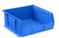 *Plastic Stackable Bins - 11 x 11 x 5", Blue 3PK
