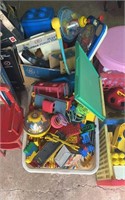 GROUP OF TOYS, DOLL CRADLE, ETC.