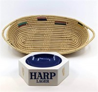 Woven Basket and Ashtray