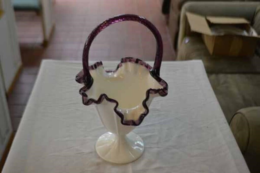 Fenton Plum Crest Basket