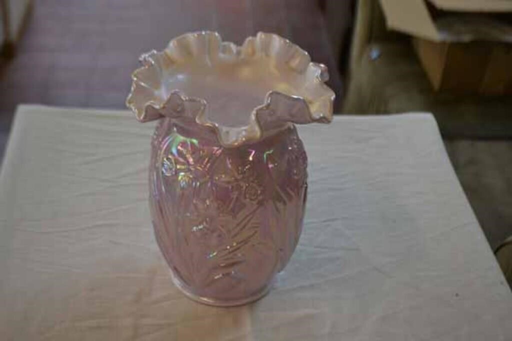 Fenton Pink Daffodil Vase