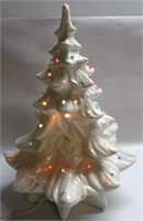 16" White Ceramic Christmas Tree: Chipped