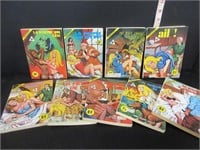9 OLD ADULT COMIC BOOKS, FRENCH
