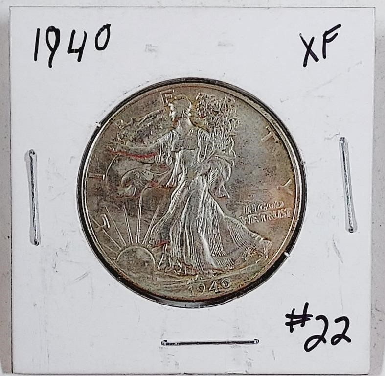1940  Walking Liberty Half Dollar   XF