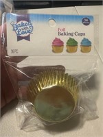Baked with Love Foil Metallic Gold BakingCups 36ct