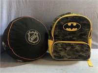 Batman Backpack In Good Condition & NHL Hockey