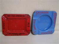 LOT OF 2 PORC. ASHTRAYS - REINHARDT'S - 5 1/2" X