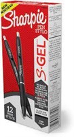 Sharpie S-Gel, Gel Pens, Fine Point (0.5mm), Black