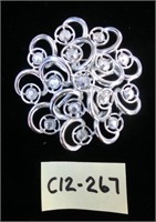 C12-267 round filigree pin w/clear stones 2 1/2"