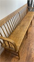 8ft church pew bench, all turned spindle back,