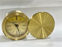 Tiffany & Co. Swiss Quartz Desk Clock Gilt Solid