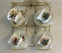 Tea Cups & Saucers with wall hanger