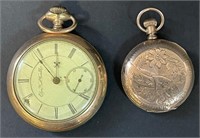 TWO NICE ANTIQUE POCKET WATCHES W LINEAGE