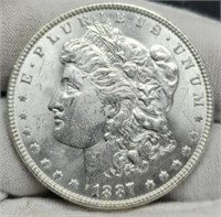 1887 Morgan Silver Dollar BU