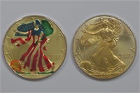 2 - Colorized ASE Silver Eagles