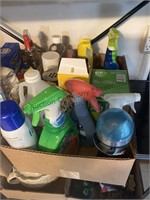 2 boxes of cleaning and laundry supplies