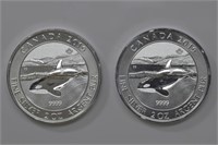 2 - Silver 2ozt Orca Rounds (4ozt TW)