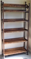 Gorgeous Lightly Carved 6 Tier Wooden Open Shelf
