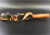 Tlingit wood ceremonial club, fish thumper, 16"