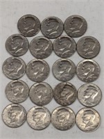 19 ASSORTED DATE KENNEDY HALVES
