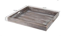 MyGift 19-Inch Square Rustic Torched tray