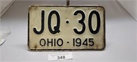 1945 Ohio License Plate