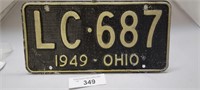 1949 Ohio License Plate