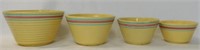 4 Watt Pottery Yellow Ware Mixing Bowls Set