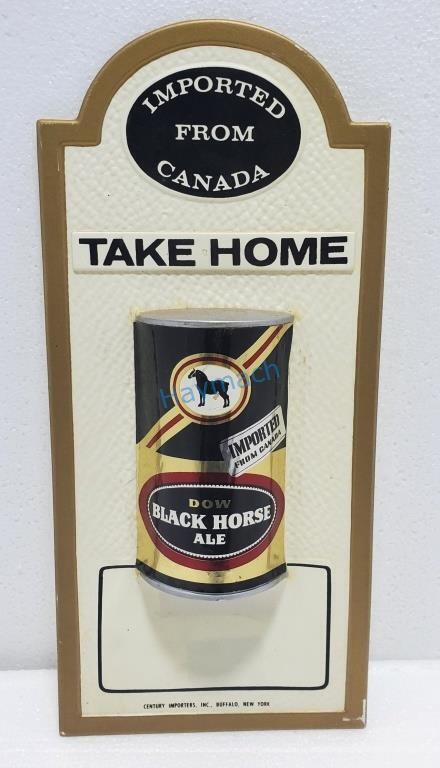 DOW BLACK HORSE ALE SIGN, 12" X 5.5"