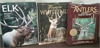 Box Of 3 Wildlife Books, Elk, Whitetail, Antlers