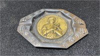 Rare French Religious Saint Joan Of Arc Ashtray 4"