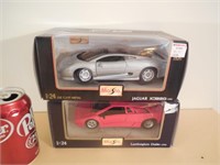 (2) Maisto 1:24 Die Cast Jaguar & Lamborghini