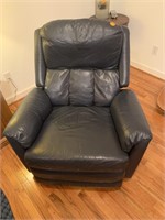 BLUE LEATHER RECLINER